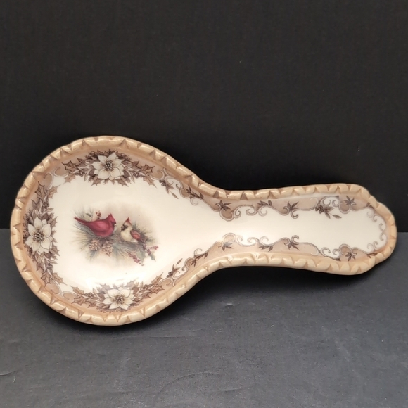 Cracker Barrel Woodland Cardinal Stoneware Spoon Rest. - Picture 1 of 6